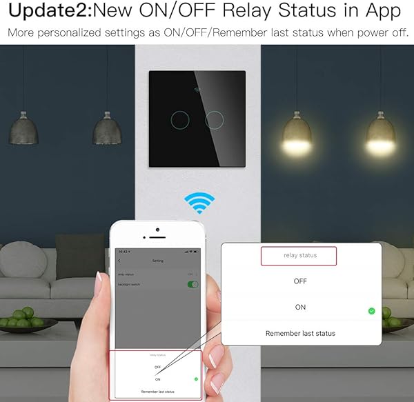 MOES Interruptor Inteligente Luz Sin Neutro WiFi Conmutador pared Compatible con Alexa y Google Home trabajo con apps Smart L ife y Tuya Control de control remoto RF433
