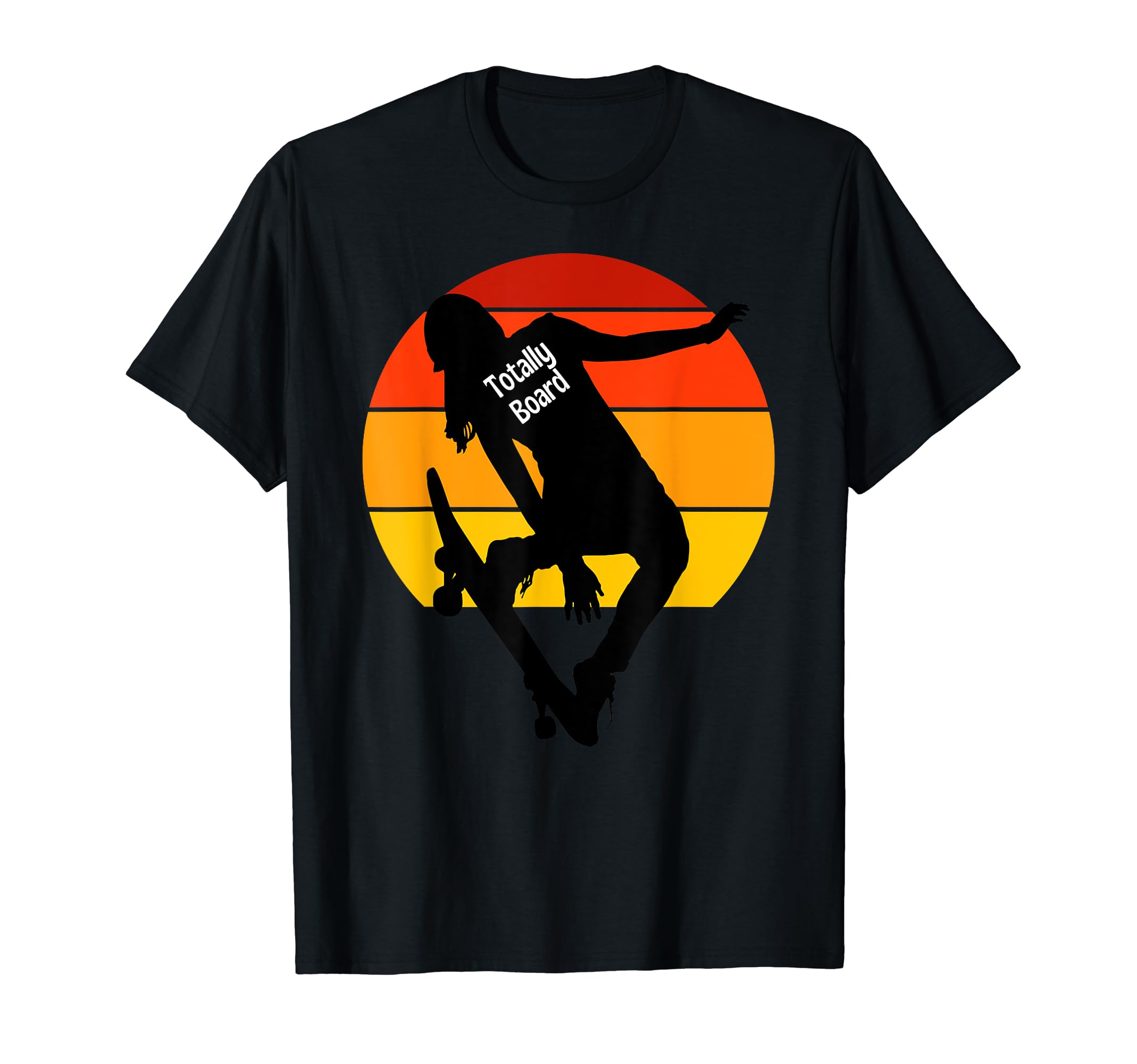 Skateboarding Silhouette Girl Longboard Pro Skateboard trick T-Shirt