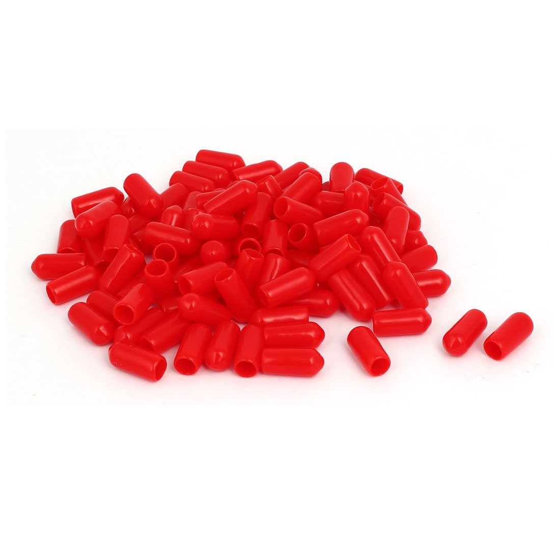 sourcingmap 5.5mm Inner Dia Rubber Insulated End Cap Screw Thread Protector Cover Red 100pcs
