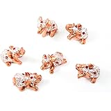 Gold Resin Small Elephants Statues Home Decor Collection Gift Set of 6 BS123 (Gold)