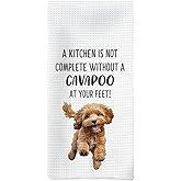 Tzhim Cavapoo Dog Gifts Kitchen Towels, Cavapoo Gifts for Cavapoo DogMom, Cavapoo Dog Hand Towels, Cavapoo Dogs Dishcloths Tea Towel Dish Towels for Kitchen, CavapooDog Kitchen Decor, 16x24inch