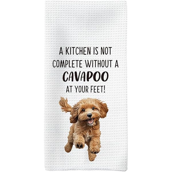 JYTAPP Cavapoo Make-up-Tasche – Geschenk Für Hundeliebhaber, Wasserdicht, Beige
