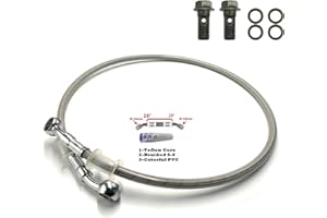 SPNUVR Universal Motorcycle Brake Tubing 28-28 Degree Braided Brake Hose Line Steel Brake cable Hydraulic pipe Compatible with motorcycle Universal Racing Cruiser Chopper Dirt Bike (90CM/35.43")