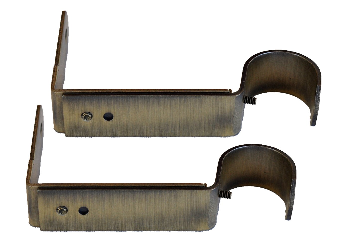 Urbanest Set of 2 Curtain Rod Bracket, Adjustable, Fits 1 1/4" Rod, Antique Brass