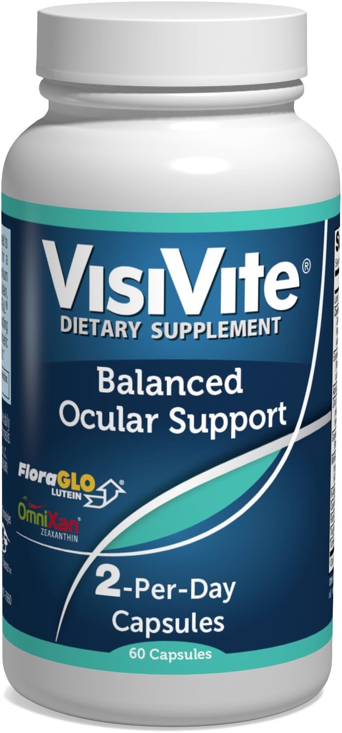 VisiVite Balanced Ocular Support - Premium, Natural Eye Vitamin - 60 Vegetarian Capsules - 1 Month Supply