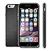 Maxboost MP6A Slate Series Aluminum Frame Shield Bumper with Interlocking TPU Carbon Fiber Pattern Shell Case for iPhone 6 - Cross-Hatched Glossy Black / Silver