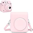 Rieibi Camera Case For Fujifilm Instax Wide 400 - Retro PU Leather Protective Bag With Shoulder Strap
