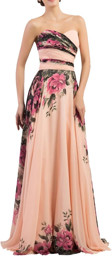 TOYIS Long Evening Wedding Bridesmaid Dress for Women Maxi Ball Gowns Prom Dress