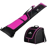 GoHimal Ski Bag &amp; Boot Bag Combo, Padded Ski Carrier | Fits Skis Up to 200CM, Fits Boots Up to US13, Safety Reinforced, Water-Resistant, Ski Travel Bag