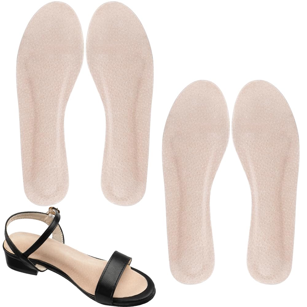 Photo 1 of 2 Pairs High Heel Inserts Women, Adhesive Pigskin Cushioning Insoles Relief Pain, Invisible Arch Support Shoe Insoles Anti-Slip for Sandals Flats Dress Shoes Breathable Odorless Shoes Insert US 9-10