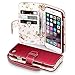 iPhone 6S Case, Terrapin [Floral Interior] Premium PU Leather Wallet Case with Card Slots, Cash Compartment and Detachable Wrist Strap for iPhone 6 / 6S (Red with Floral Interior)