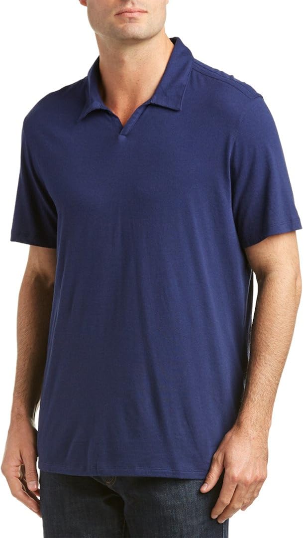 John Varvatos Men's Johnny Collar Polo, Regal Blue, Medium at Amazon