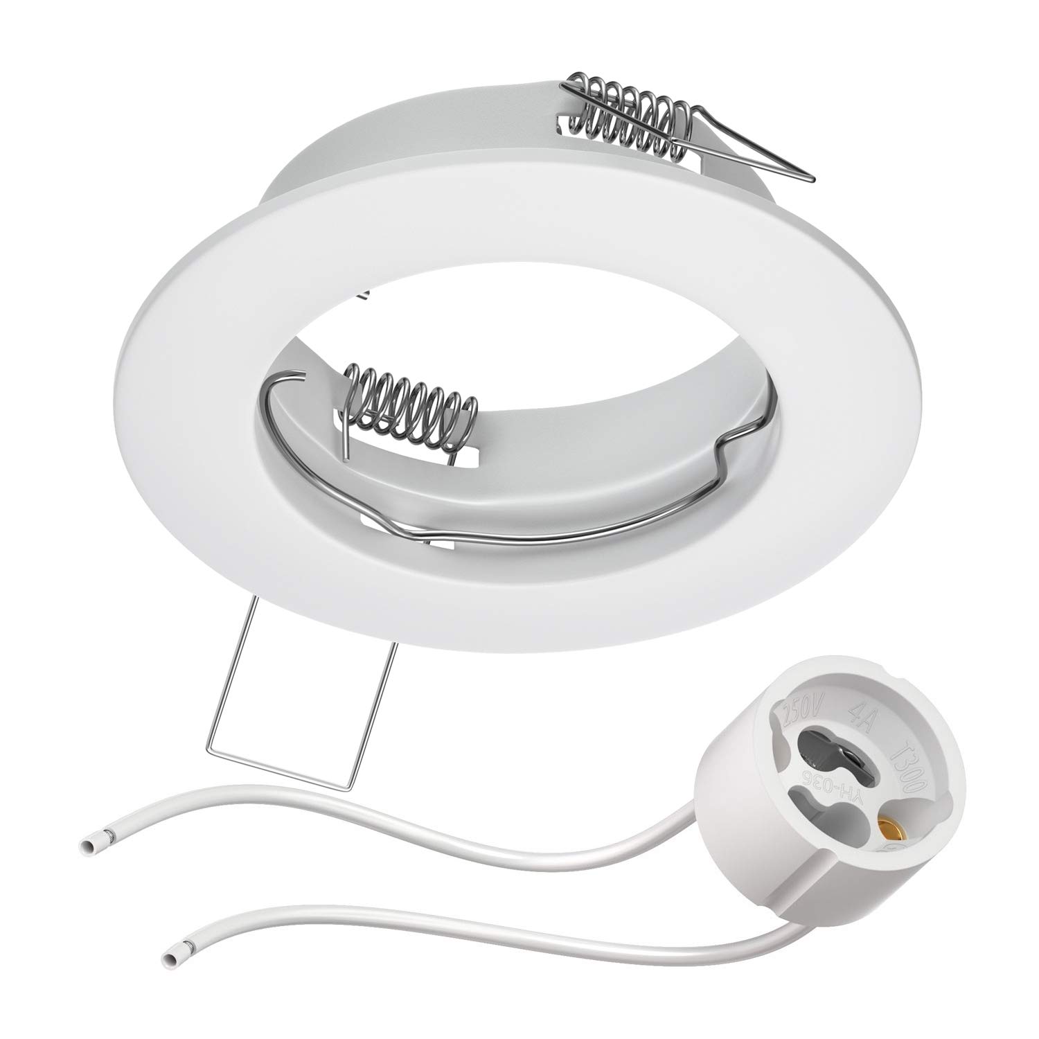 ledscom.de Ceiling mounting Frame Fere Mounting Frame White matt (LED/Halogen/GU10/MR16/PAR16/50mm) incl. GU10 Socket — image 1