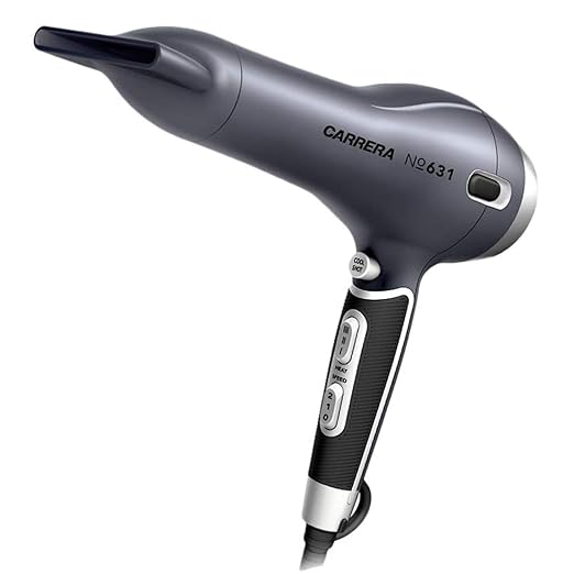 CARRERA 631 Professional Hair Dryers for Men & Women | Hairdryers - Styling Nozzle-Diffuser, Blow Dry, Hot-Cold Air, AC 2400W