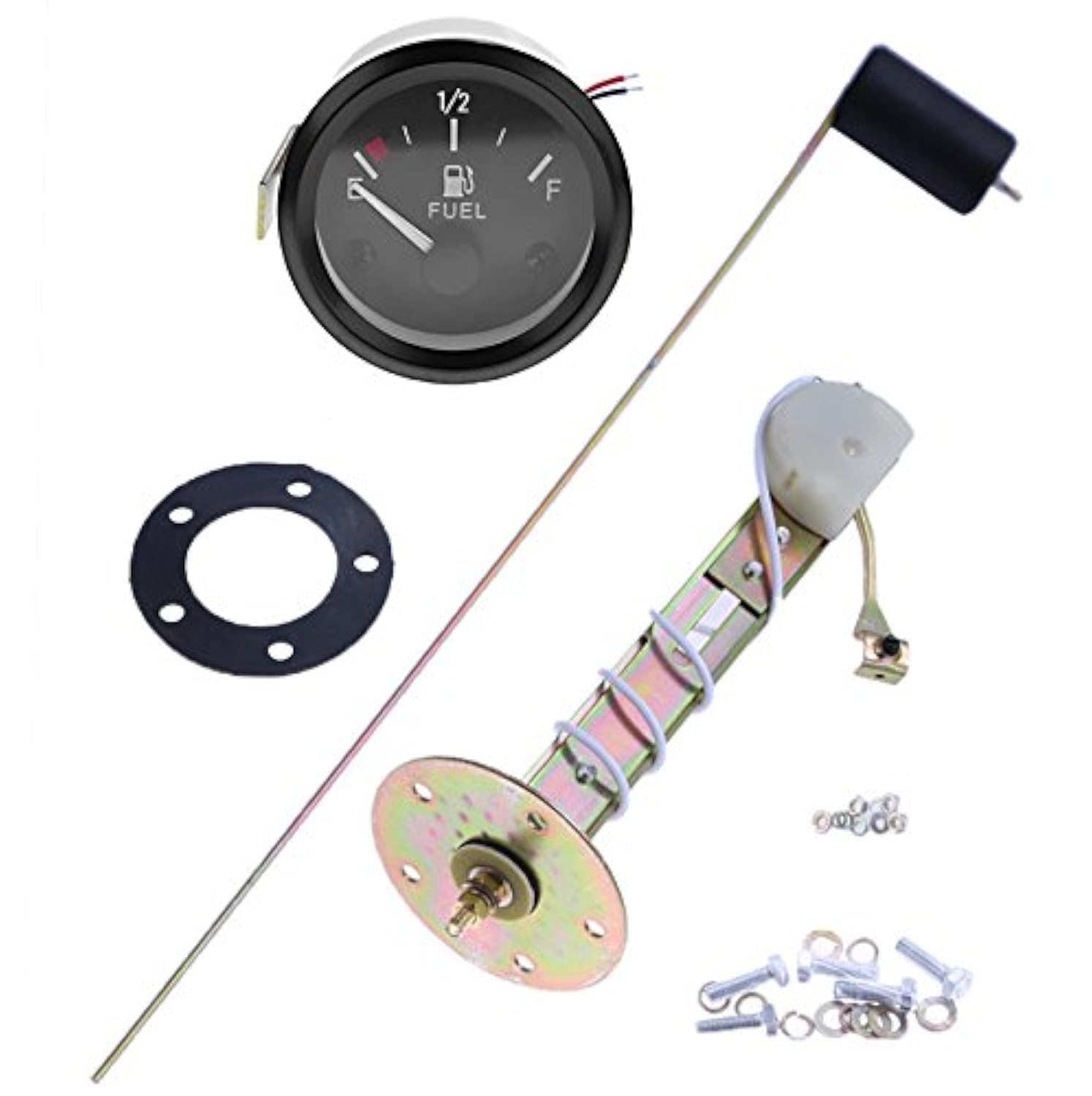 Photo 1 of 2" 52mm Fuel Level Gauge Universal Car SUV w/Fuel Sensor E-1/2-F Pointer Meter 12V