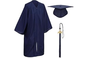 D DODOU Unisex Matte Graduation Cap and Gown Tassel Package for High School and Bachelor
