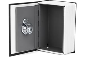Luqeeg Money Cash Jewelry Security Lock Case Mini Simulation Book Safe Storage Box with Keys Metal Material
