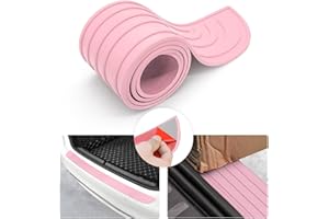 8sanlione Car Rear Bumper Protector Guard, Anti-Scratch Abrasion Rubber Trunk Door Entry Sill Guard, Non-Slip Trim Cover Protection Strip, Car Accessories for Most Cars and SUV (Pink/40.9"x3.5")