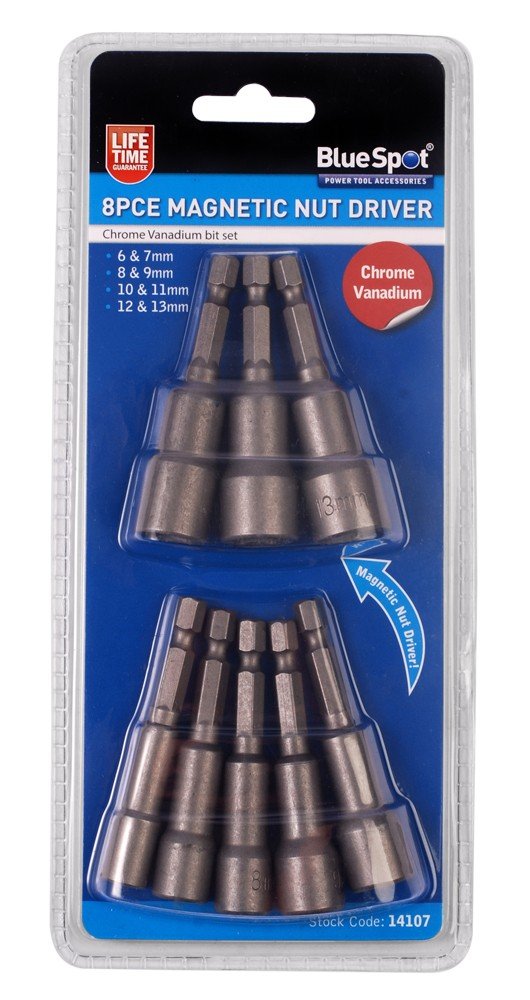 BDP 8pc Nut Drivers - Magnetic 6,7,8,9,10,11,12,13mm
