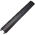 Anbotek - Small 3 Pack - Floor Cord Cover Cord Protector Drop Over Drop Trak Cable Ramp for Office Warehouse - Black