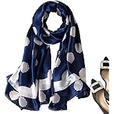 First Choose Silk Feeling Long Satin Scarf Fashion Beach Scarf Shawl Check Style Sunscreen Shawls Wraps-Lightweight Pattern
