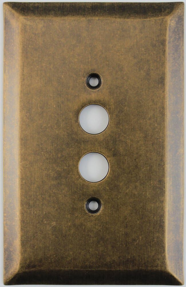 Antique Single Solid Brass Push Button Light Switch Cover Plate Switch