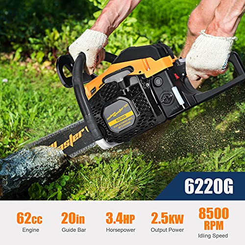 SALEM MASTER 6220G Gas Chainsaw for Trees Gas Powered, 62CC 2Cycle Gas