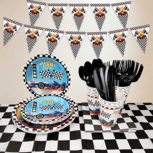 Rainmae Race Car Party Supplies SetRacing Car Tableware for Boys