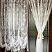 FADFAY Elegant White Lace Embroidered Sheer Balloon Curtains, Adjustable Tie-Up Curtain, 1 Panel Floral Tulle Curtains for Windows-78''*78''