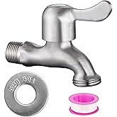 Enoch's Land Stainless Steel Garden Hose Bibb,Garden Hose Connect Bibb Spigot,1/2" Male NPT Inlet with 3/4" GHT Outlet, for I