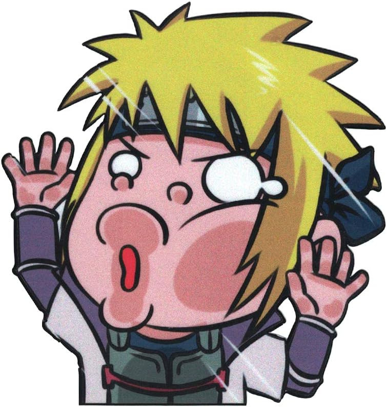 Funtaku - Minato Namikaze [Hokage] Naruto Funny Hitting Glass Vinyl Decal Sticker for Car/Window/Computer (4.4" x 4.7")