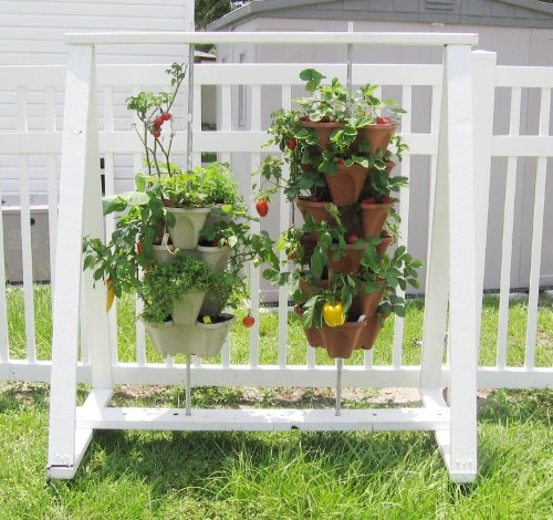 Terracotta Color 3-Tier Stacking Planter - Vertical 