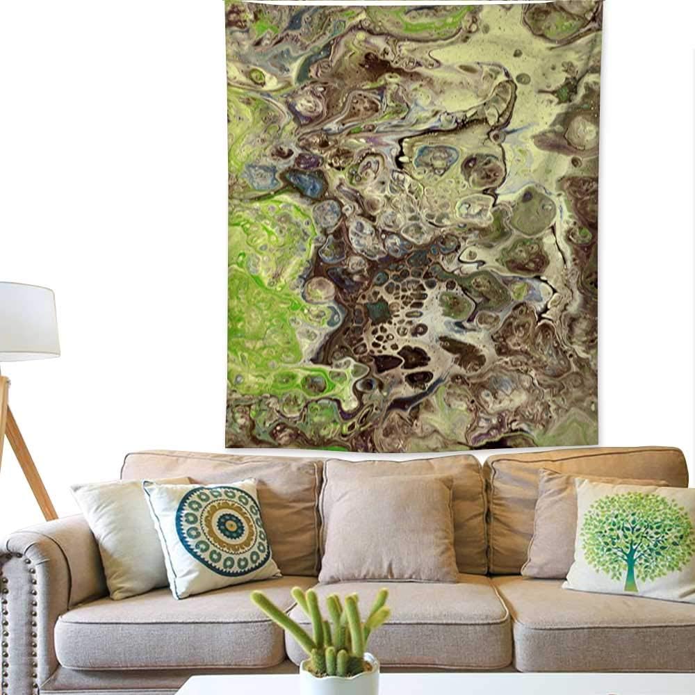 Amazon De Cushawa Wandteppich Braun Grun Weiss Handbemalter Hintergrund Wandteppich Fur