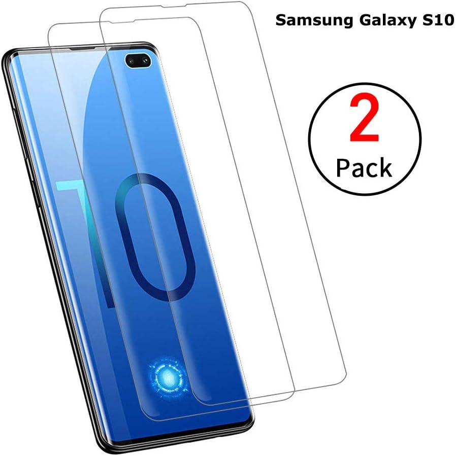 Compatible with Samsung Galaxy S10 Screen Protector, Tempered Glass Anti-Scratch, Bubble Free, Edge Clear Full Coverage Invisible Screen Film, Polarized Sunglasses Visible, Fingerprint (2-Packs)