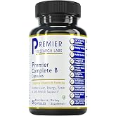 Premier Research Labs Complete B - Energy &amp; Brain Support - 60 Capsules | Vitamin B Complex Supplement for Liver Health, Energy &amp; Brain Support, Supplement with Biotin &amp; 9 Active Vitamins