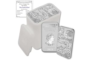 MINT STATE GOLD 2023 P Lot of (20) 1 oz Australian Silver Dragon Rectangular Bar Coins Brilliant Uncirculated with Certificates of Authenticity $1 Seller BU