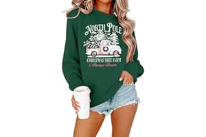 MNLYBABY MNLYBAY Christmas Sweatshirt for Women Casual Christmas Tree Pullover Shirt Long Sleeve Xmas Vacation Party Clothes Top