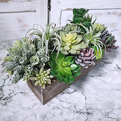 Supla 15 Pcs Assorted Artificial Succulents Plants Unpotted Small Green