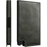 Ekster Parliament Pop Up Leather Wallet for Men - RFID Blocking - Green | Minimalist card holder with push-button card ejection and easy one-hand card access.