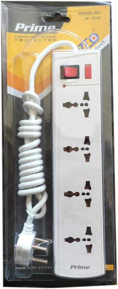 JEF 4+1 Spike Guard International Socket Extension Cord Switch Box (1.5 Meter Long Wire)