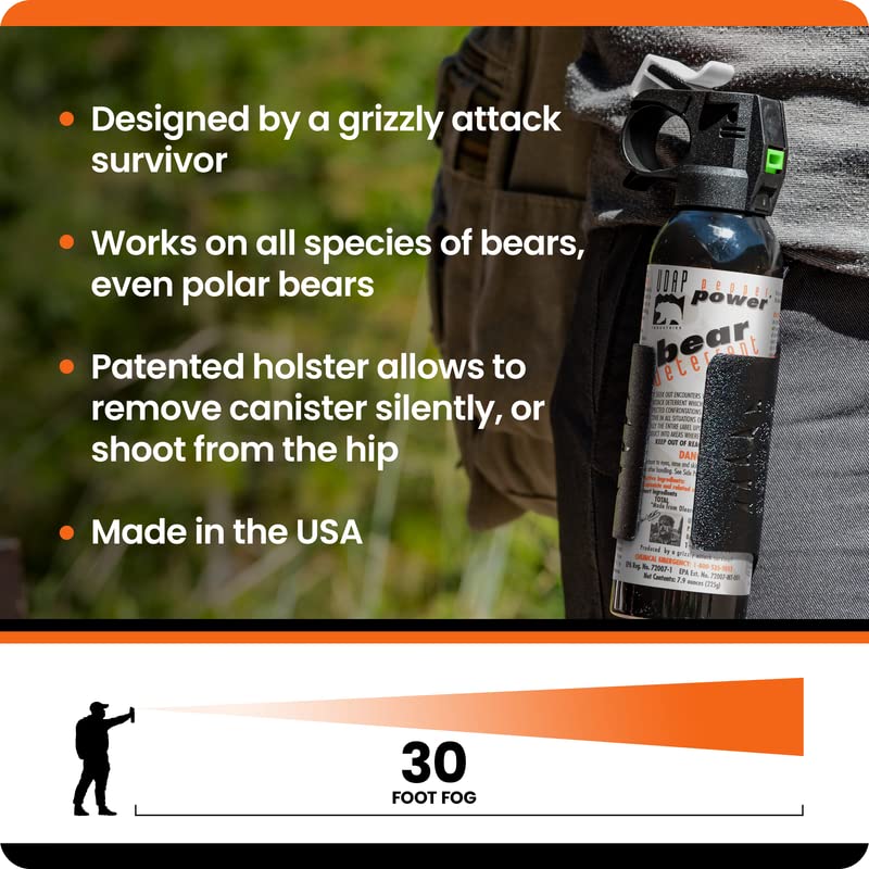 UDAP Pepper Power Bear Spray Self Defense Deterrent with Griz Guard