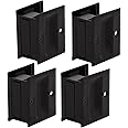 Pocket Door Handle Pull Without Switch Plate,Solid Pocket Passage Door Pull, Easy Install 2-3/4”x2-1/2”, for 1-3/8” Thickness Door,Matte Black,4 Pack
