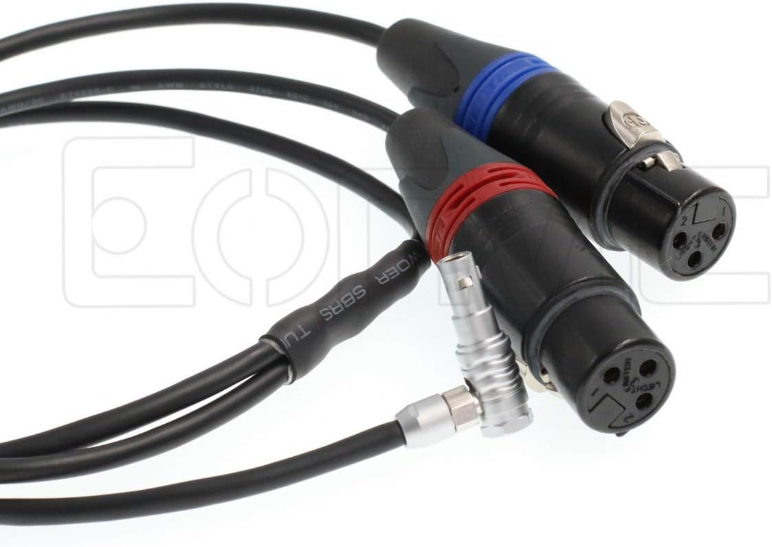 Eonvic Audio Input Cable Dual Channel for Microphones Audio to Arri Alexa Mini Camera 00B 5 Pin Male Right Angle to Neutrik 2x3 pin XLR Female - Image 3
