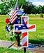 Solar Lighted American Flag Cross by Eternal Light | Veteran Cross Decoration Heartfelt Cemetery Memorial 14