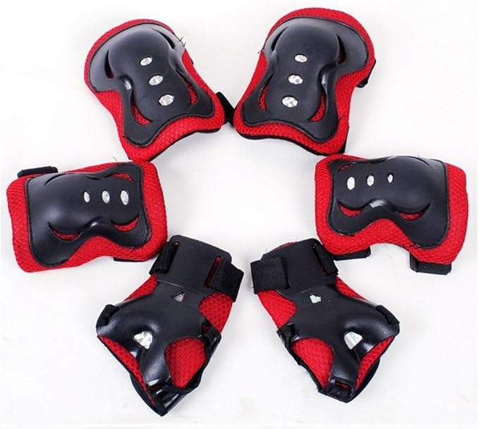 MetaU 6 Pcs Children Roller Skating Protective Gear 2 Wrist Pads + 2
