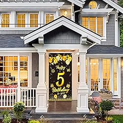 wongmode Happy 5th Birthday to You Door Banner