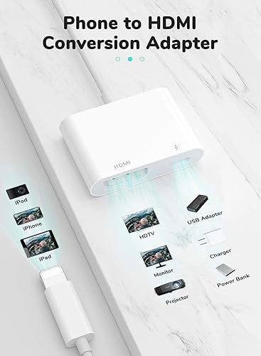 Apple MFi Certified Lightning to HDMI Digital AV Adapter 1080P HD