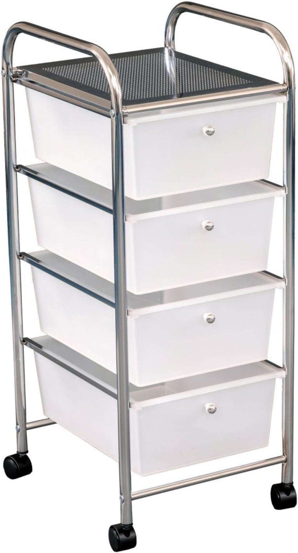 Oypla Mobile Makeup Salon Trolley with 4 Clear Drawer Storage