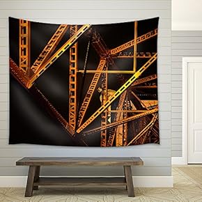Metal Construction Structures - Fabric Wall Tapestry Home Decor - 51x60 inches