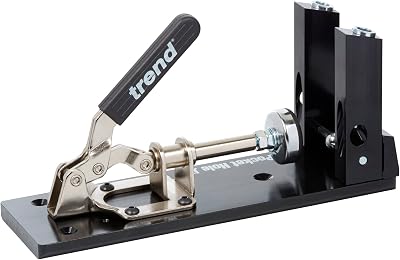 Trend Pocket Hole Kit Dual Column Jig Face Clamp HSS Drill Bit 100 Screws